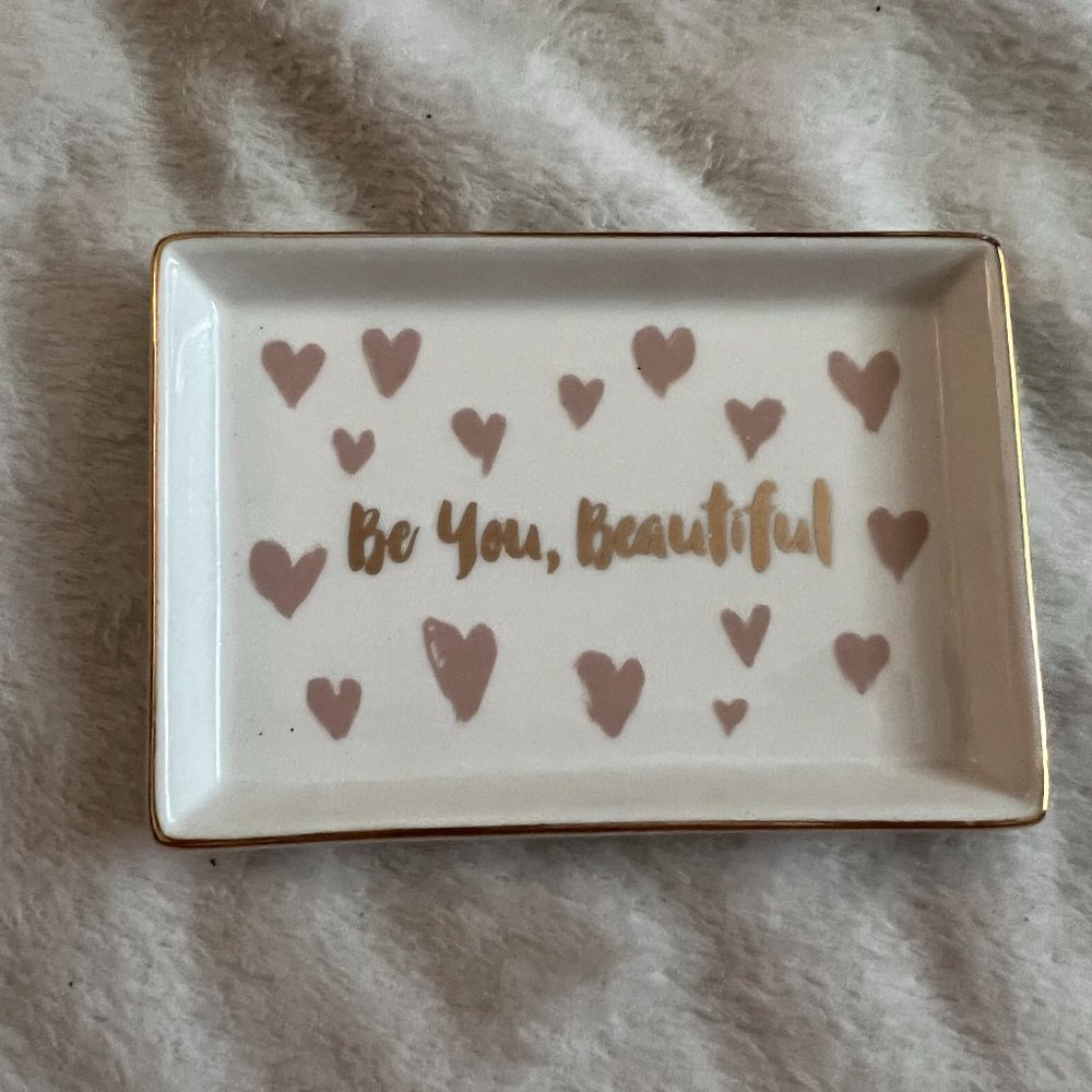 Be You Beautiful Ceramic Trinket Dish